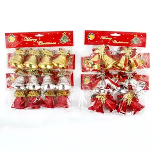 Goldene rote Weihnachts baum glocken Dekoration hängende Verzierung Jingle Bells für Feiertags dekoration