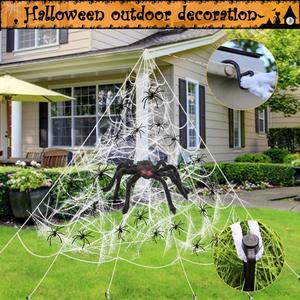 Telaraña <span class=keywords><strong>de</strong></span> <span class=keywords><strong>Halloween</strong></span> <span class=keywords><strong>de</strong></span> 200 Pulgadas + <span class=keywords><strong>Araña</strong></span> <span class=keywords><strong>de</strong></span> 59 Pulgadas con Telaraña Triangular Gigante <span class=keywords><strong>para</strong></span> Decoraciones <span class=keywords><strong>de</strong></span> <span class=keywords><strong>Halloween</strong></span> en Interiores y Exteriores, Jardín y Hogar - Product Image 2