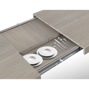 Mesa de Comedor Extensible Sofia 160-240 cm, Tablero de Olmo Perlado, Patas Negras en X, Uso Interno - Product Image 5