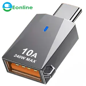 EONLINE 10A 240W USB 3.0 إلى نوع C محول USB C وتغ محول للحاسوب النقال Xiaomi بوكو سامسونج S20 USBC وتغ موصل نوع C