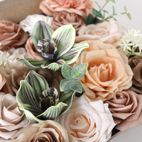 Fleurs artificielles en boîte pour salle de mariage Bouquet de mariée et cadeau d'anniversaire de Noël DIY Design floral fait à la main