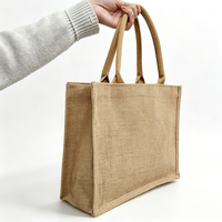 Sacs de plage en toile de coton écologiques personnalisés avec logo, mini sacs en toile de jute avec poignées, sacs fourre-tout réutilisables portables