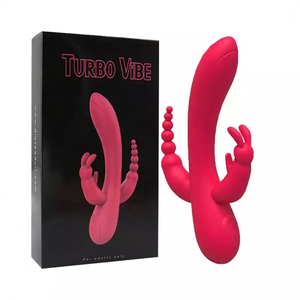 Vibratore di aspirazione del clitoride a 12 velocità tre teste Triplet Super Power stimolazione delle vibrazioni G Spot vibratore del coniglio Dildo per le donne - Product Image 2