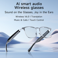 Lunettes Intelligentes Type-C avec Microphone, Conduction Aérienne, Commande Tactile, Écouteurs IPX-4, Lecteur de Musique, Appels Téléphoniques, Modèle 180mAh