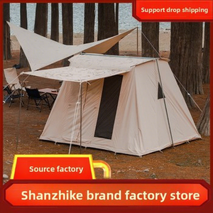 Tenda da Tetto Shan Zhi Ke a Doppio Strato, Beige, Impermeabile, Completamente Attrezzata per Campeggio, in Tessuto Poliestere e Cotone - Product Image 3