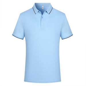 Camiseta Polo Personalizada de Manga Corta, Color Sólido, Algodón, Ribete en Contraste, para Uso Diario - Product Image 2