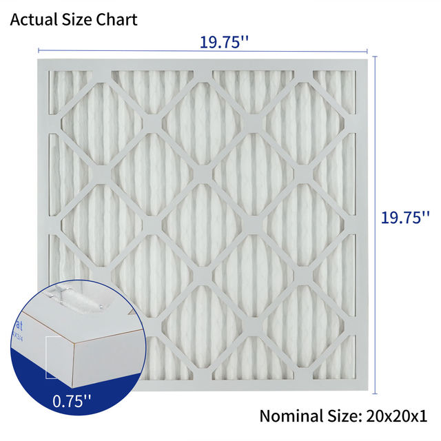 20x20x1 Air Filter MERV 11 Exact DEimensions 19.75 X 19.75 X 0.75 Primary Filter AC Furnace Air Filter