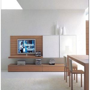 Hot Selling Modern Panel Design Living Room <b>Wall</b> Cabinet Custom Melamine Finish Wooden <b>TV</b> <b>Stand</b> Furniture - Product Image 1