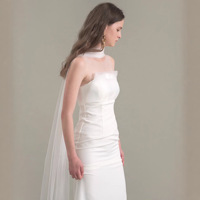 Élégante Écharpe Longue en Soie et Tulle, Douce et Décorative, pour Soirées Formelles, Robes de Mariée en Satin pour Femmes
