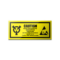 Étiquette d'avertissement antistatique personnalisée en usine, autocollant adhésif antistatique pour projecteur, électronique grand public, revêtement haute définition