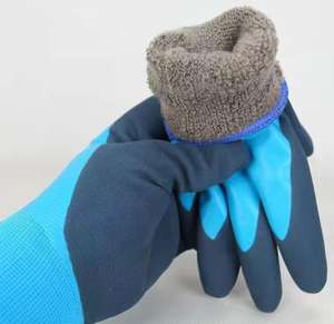 Guantes DE TRABAJO cálidos y gruesos de invierno de Cachemira baratos, guantes de protección contra el frío de invierno de espuma de látex de Doble Inmersión impermeables anticongelantes - Product Image 3