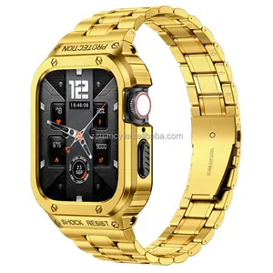 2 in 1 Guhe Silicone Strap for iWatch 7 6 5 4 3 se 44mm 45mm Smart Strap Series 41mm 45mm TPU PC Strap Watch Case