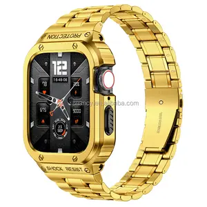 2 in 1 Guhe silikon kayış için iWatch 7 6 5 4 3 se 44mm 45mm akıllı kayış serisi 41mm 45mm TPU PC kayış izle vaka