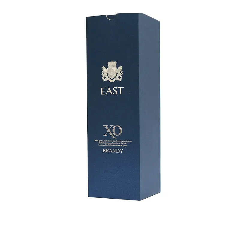 Eastbox. Einzelne Flasche Premium Präge Druck Karton Wein Papier Geschenk Box Wein Glas Display Box