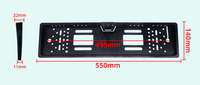 Caméra de recul étanche IP68 pour cadre de plaque d'immatriculation européenne 1080P avec vision arrière pour voiture