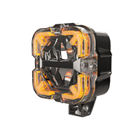 Faro LED Cuadrado de 55W 4x4 de Alta Venta con DRL Ámbar de 6500mm para Motocicletas, Camiones, Pickups y Luces Antiniebla LED Todoterreno