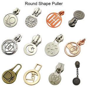 Matte Silver Plating Logotipo personalizado Marca Vestuário Metal Zipper Puller para Slider - Product Image 5