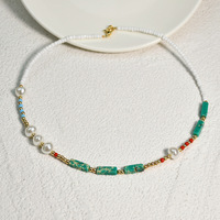 Accessoires de mode 2026, collier de plage bohème en perles arc-en-ciel