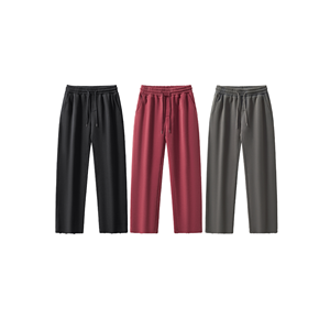 Pantalon de sport pour homme en coton 100% haut de gamme, devant plat, décontracté, uni, gris, pantalon de survêtement, streetwear unisexe - Product Image 3