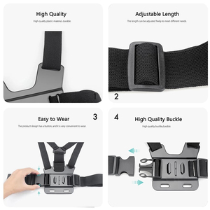 Accessoires de photographie Takenoken : Ensemble de perches à selfie, support de téléphone, <span class=keywords><strong>harnais</strong></span> de corps, sangle de poitrine pour smartphone et caméra GoPro - Product Image 6