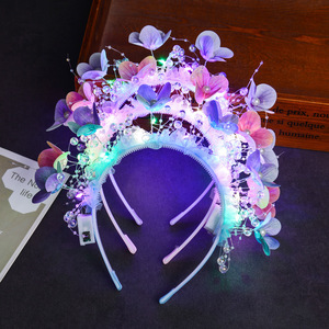Nuovo Stile Cerchietto Luminoso con Fiori e Farfalle, Fascia per Capelli Floreale, Giocattoli per Bambini per il Mercato Notturno del Capodanno Cinese - Product Image 1