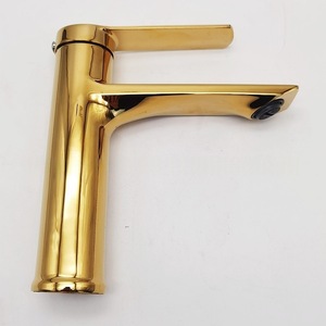 Gold Zinc Alloy Single Hole Basin Faucet Modern Design Single Handle <b>Deck</b> Mounted 18cm Height - Product Image 3
