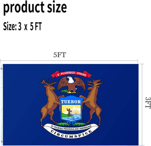 Bandera de Doble Cara de la Universidad Estatal de Michigan, 3x5 pies, para Exteriores, <span class=keywords><strong>con</strong></span> 2 Anillas Metálicas y 4 Filas de Costuras - Product Image 4
