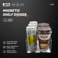 Séparateur de marchandises magnétique transparent en PET en forme de L pour étagères de supermarché et de magasin de proximité