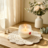Coupe à bougie en verre ronde faite à la main, imperméable et réutilisable pour Noël, Pâques, la Saint-Valentin, la décoration de table à la maison