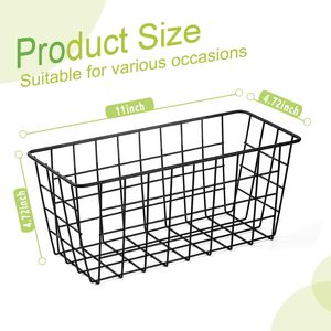 Lot de 2 paniers de cuisine suspendus, organisateur de rangement mural en fil métallique adhésif, panier à fruits sans perçage pour porte de placard, garde-manger - Product Image 2