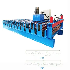 1000 Stahls pulen zufuhr IBR-Blech TR4 TR5 Wanddach blech platten herstellungs maschine Metalls tahl walzen form maschine