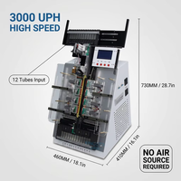 Programmeur de circuits intégrés (IC) automatique compact haute efficacité 3000UPH pour assemblage de PCB, 4 stations, 12 tubes entrants, 13 tubes sortants