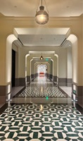 Mosaïque de carrelage en marbre 3D personnalisée, motif géométrique découpé au jet d'eau, incrustation de sol sans joint pour hôtel de luxe, salle à manger, villa