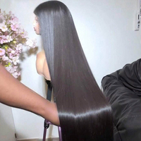 Perruques Lace Front HD en Cheveux Humains Lisses Naturels, Sans Colle, Entièrement en Dentelle HD, Cheveux Brésiliens Naturels pour Femmes Noires
