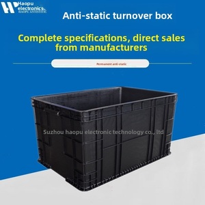 Chuyên nghiệp sản xuất có thể gập lại ESD lưu thông hộp Stackable bộ phận hộp ESD hộp nhựa cho pcba lưu trữ - Product Image 3