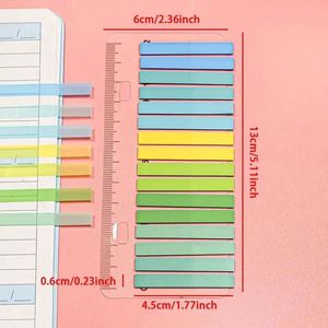 Self-Adhesive PET Material <b>Memo</b> <b>Pads</b> Brightly Colored Transparent Ruler for Back-to-School Season Student Supplies - Product Image 2