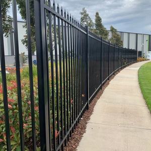 Valla de jardín de estilo australiano negro Valla de puertas de seguridad de acero comercial Postes de acero al carbono Esgrima de piquete América - Product Image 3