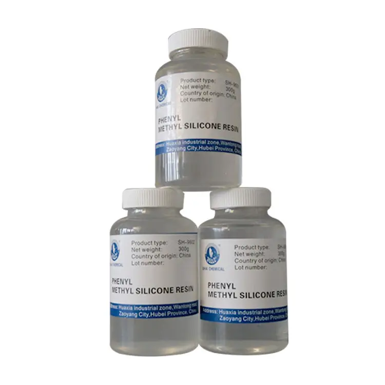 Resina de silicone de secagem automática líquida Resina metil fenil polissiloxano para revestimento de alta temperatura 500 -800 graus SH-9604