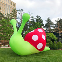 Ballon publicitaire gonflable durable en PVC en forme d'escargot de 8 à 10 pieds, idéal pour la décoration de parcs extérieurs, étanche, avec garantie de 8 pieds