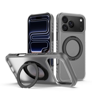 เคสโทรศัพท์แม่เหล็กแบบด้านโปร่งแสงรุ่นใหม่สำหรับ iPhone 18 16 17 Pro Max พร้อม 360 °   ขาตั้งแบบวงแหวน ป้องกันการลื่นไถล ป้องกันแรงกระแทก - Product Image 3