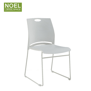 PP plastic backrest chrome solid metal steel legs stackable plastic chairs