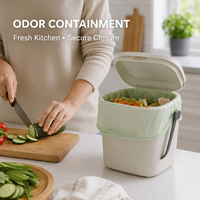 Sacs poubelles ODM robustes pour déchets alimentaires, doublures compostables en amidon PBAT pour les déchets organiques domestiques, avec logo, couleur et taille personnalisés