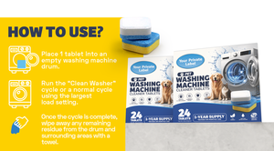 Tablette nettoyante écologique pour lave-linge pour propriétaires d'animaux – <span class=keywords><strong>Nettoyant</strong></span> <span class=keywords><strong>enzymatique</strong></span> détartrant en profondeur pour poils de <span class=keywords><strong>chat</strong></span> et de chien, odeurs d'<span class=keywords><strong>urine</strong></span> et résidus - Product Image 6