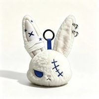 Porte-clés en peluche lapin gothique Kawaii, style Halloween, unisexe, ornement décoratif, cadeau, vente chaude
