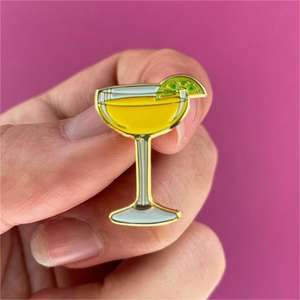 Personalizado colorido Metal bebidas esmalte elegante cóctel helado espumoso jugo de limón hoja de menta esmalte fiesta de noche <span class=keywords><strong>Pub</strong></span> Bar Pin - Product Image 3