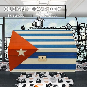 Humidor de gran capacidad de doble capa de estilo cubano acabado lacado de madera de cedro para viajes Camping Oficina al aire libre para Cocina - Product Image 3