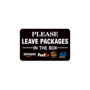 Letrero de Aluminio para Entrega Segura de Paquetes, Letrero 'Por Favor, Deje los Paquetes en la Caja' con Logotipos de FedEx, UPS y USPS, Letrero para Buzón de Correos - Product Image 1