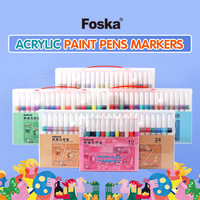 Ensemble de marqueurs acryliques FOSKA à pointe fine et lisse, plusieurs couleurs, séchage rapide, non toxiques, pour scrapbooking, pour enfants et adultes