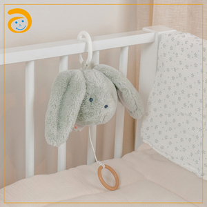 Juguete Musical de Peluche Portátil y Relajante para Cuna, Diseño de Elefante y Conejo con Canciones de Cuna y Luces Suaves, Ayuda para Dormir para Bebés - Product Image 3