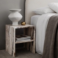 Table basse en marbre travertin naturel Wabi-Sabi avec rangement pour salon, chambre, villa, maison, cadre en bois moderne